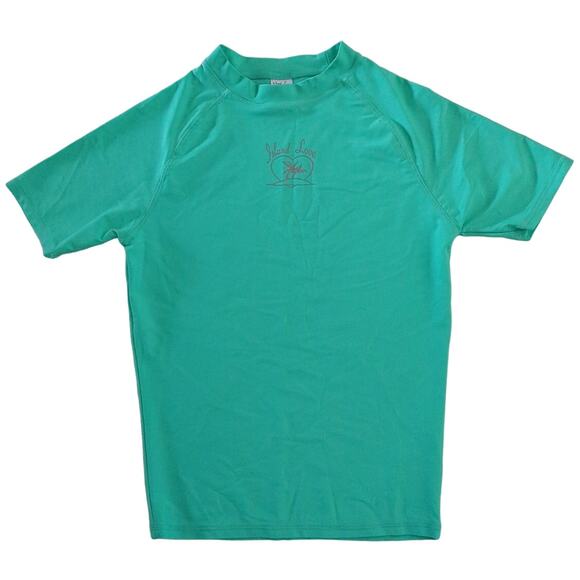 Island Love Mint Green Rash Guard Swim Sun Protection Shirt Women's Size Small - Picture 1 of 6